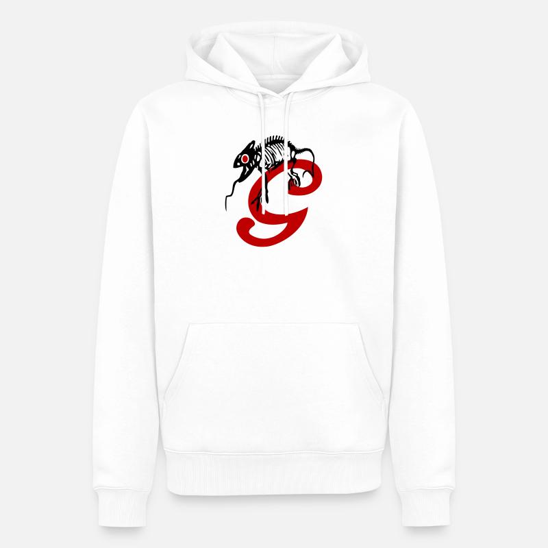 Gecko, Eidechse, Initiale - Männer Premium Bio Hoodie - Weiß