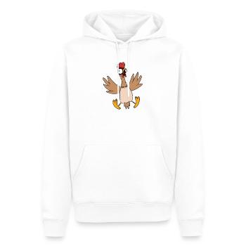 Huhn - Männer Premium Bio Hoodie - Weiß - Vorne - Nico (187cm)