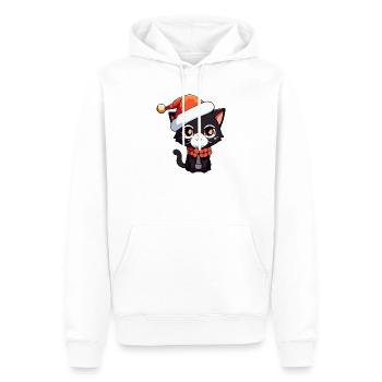 Kawaii Katze mit Weihnachtsmütze Süßes Kätzchen - Männer Premium Bio Hoodie - Weiß - Vorne - Nico (187cm)