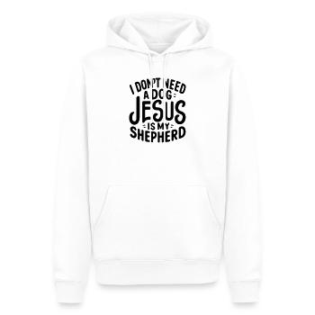 Jesus ist mein Hirte - Männer Premium Bio Hoodie - Weiß - Vorne - Nico (187cm)
