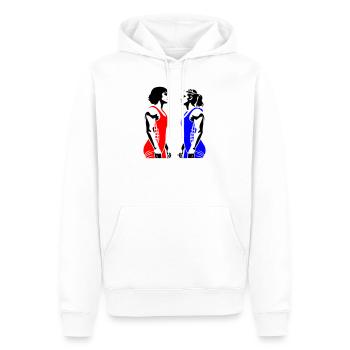 Lutte féminine - Sweat à capuche Premium bio Homme - blanc - Devant - Nico (187cm)