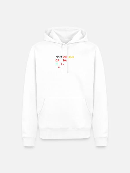 Länderfarben Schriftzug Collage - Männer Premium Bio Hoodie - Weiß
