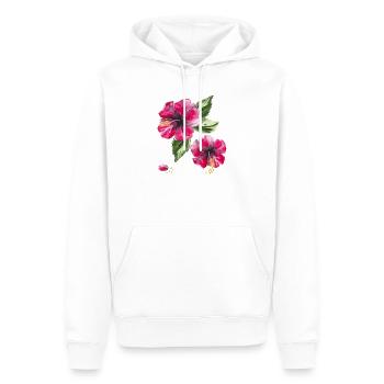 Hibiskusblüten - Männer Premium Bio Hoodie - Weiß - Vorne - Nico (187cm)