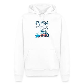 Fly high but don't forget to land - Sweat à capuche Premium bio Homme - blanc - Devant - Nico (187cm)