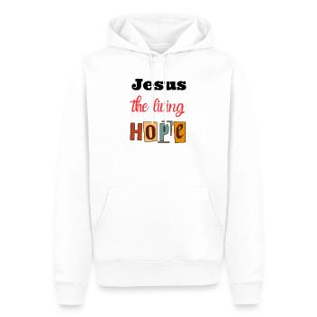 Joie de vivre Hope Design - Sweat à capuche Premium bio Homme - blanc - Devant - Nico (187cm)
