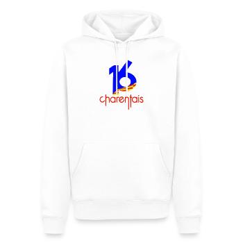 16 Charentais Blau Rot - Männer Premium Bio Hoodie - Weiß - Vorne - Nico (187cm)