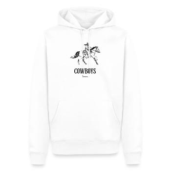 Cow-boy, Cheval, Western - Sweat à capuche Premium bio Homme - blanc - Devant - Nico (187cm)