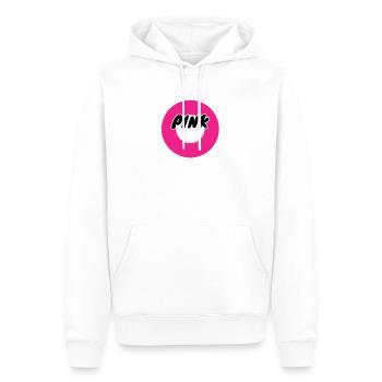 Lettrage cercle ROSE - Sweat à capuche Premium bio Homme - blanc - Devant - Nico (187cm)