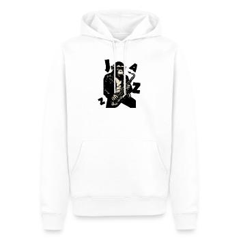 Saxophonaffe in Lederjacke - Männer Premium Bio Hoodie - Weiß - Vorne - Nico (187cm)