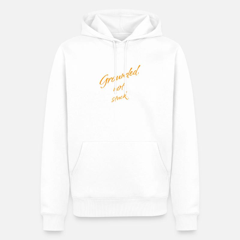 Ancré, pas bloqué – Continuez d’avancer - Sweat à capuche Premium bio Homme - blanc