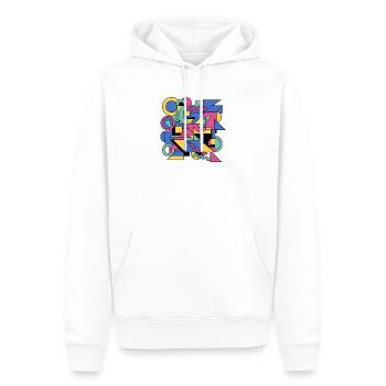 Memphis Geometrie Farbenspiel - Männer Premium Bio Hoodie - Weiß - Vorne - Nico (187cm)