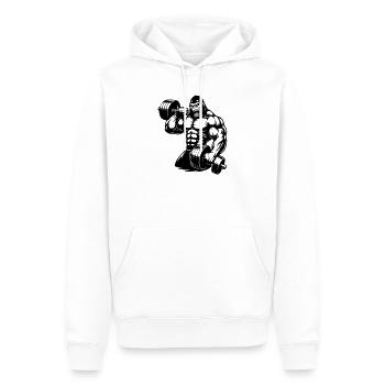Muscular gorilla doing bodybuilding - Men’s Premium Organic Hoodie - white - Front - Nico (187cm)