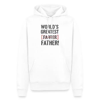 Bester Furzer Aller Zeiten – Ups, Ich Meinte Vater - Männer Premium Bio Hoodie - Weiß - Vorne - Nico (187cm)