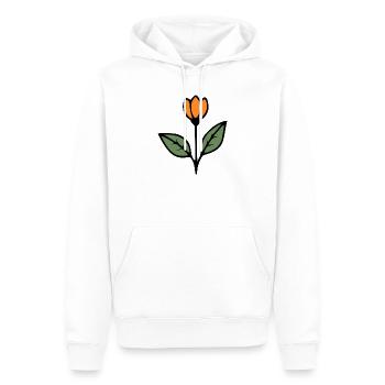  Blume Tulpe Blumen Blüte Geschenkidee Mutter  - Männer Premium Bio Hoodie - Weiß - Vorne - Nico (187cm)