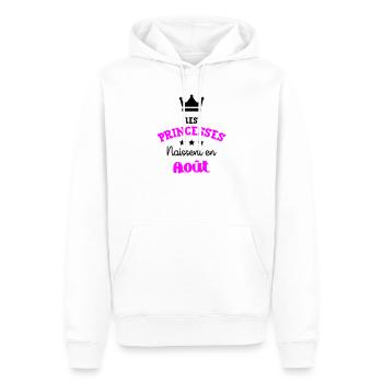 Princesse née en Août Joli Cadeau Anniversaire - Sweat à capuche Premium bio Homme - blanc - Devant - Nico (187cm)