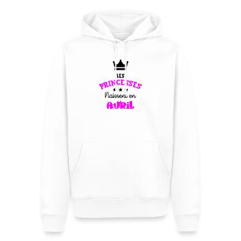 Prinzessin geboren im April Tolles Geburtstagsgeschenk - Männer Premium Bio Hoodie - Weiß - Vorne - Nico (187cm)