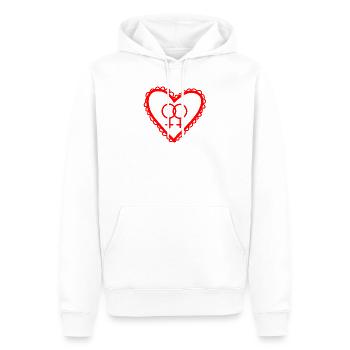 Lesbisches Liebesherz-Symbol - Männer Premium Bio Hoodie - Weiß - Vorne - Nico (187cm)