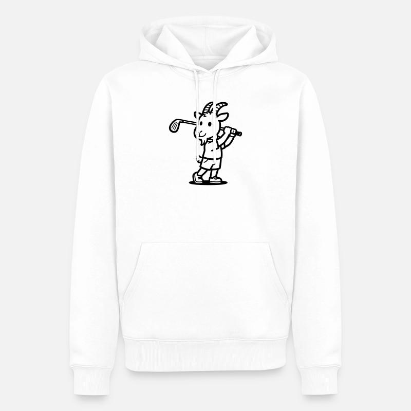 Golf de chèvre - Sweat à capuche Premium bio Homme - blanc