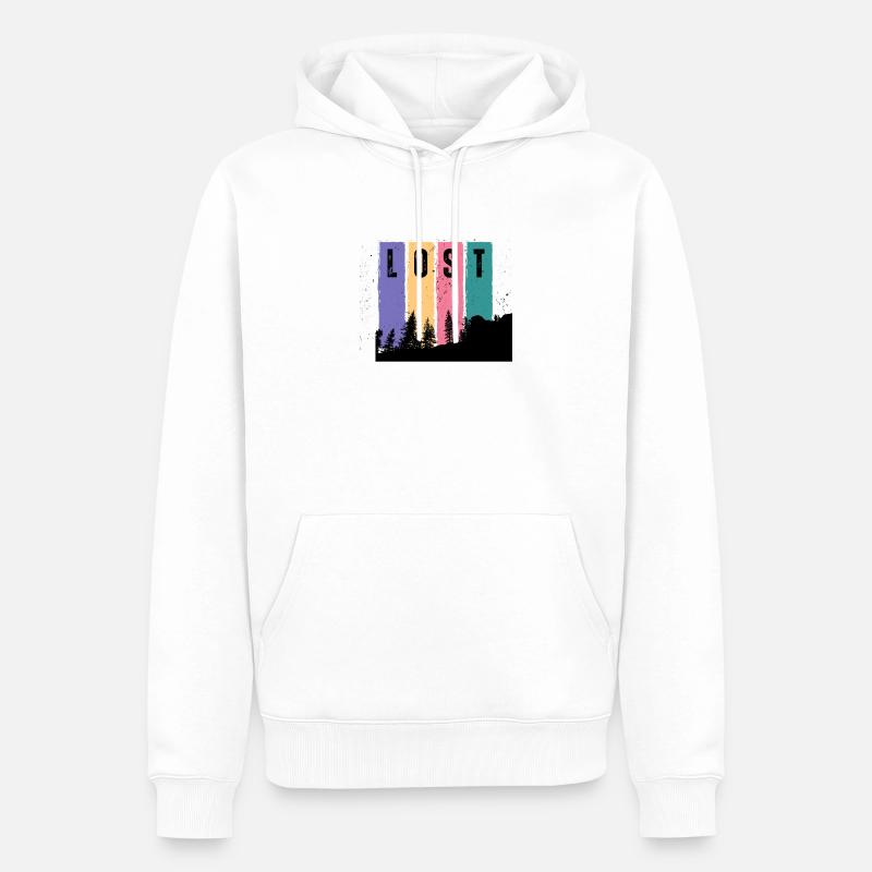 Perdu dans les bois - Sweat à capuche Premium bio Homme - blanc
