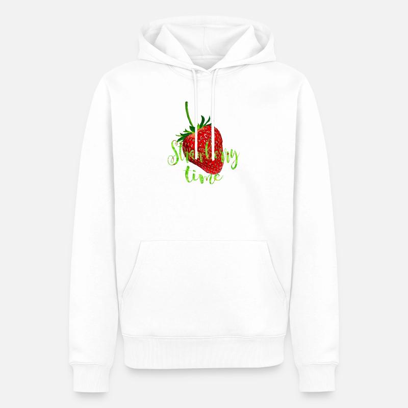 Fraise avec expression - Sweat à capuche Premium bio Homme - blanc