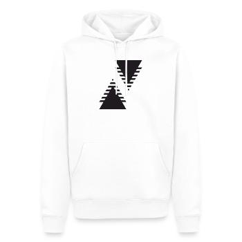 Duale Dreiecke hallen wider - Männer Premium Bio Hoodie - Weiß - Vorne - Nico (187cm)