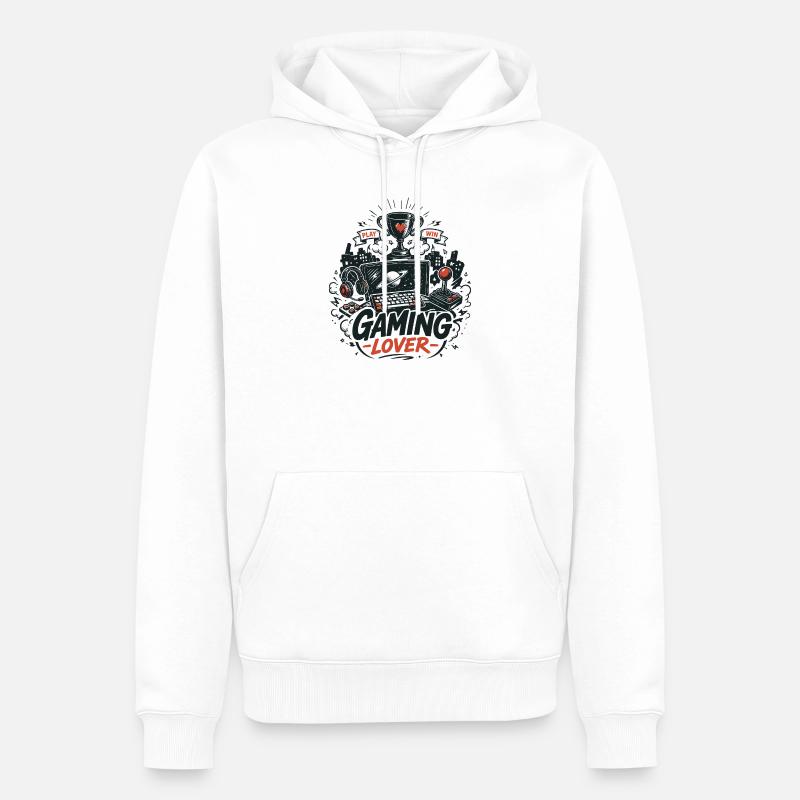 Gaming Lover Retro Controller - Männer Premium Bio Hoodie - Weiß