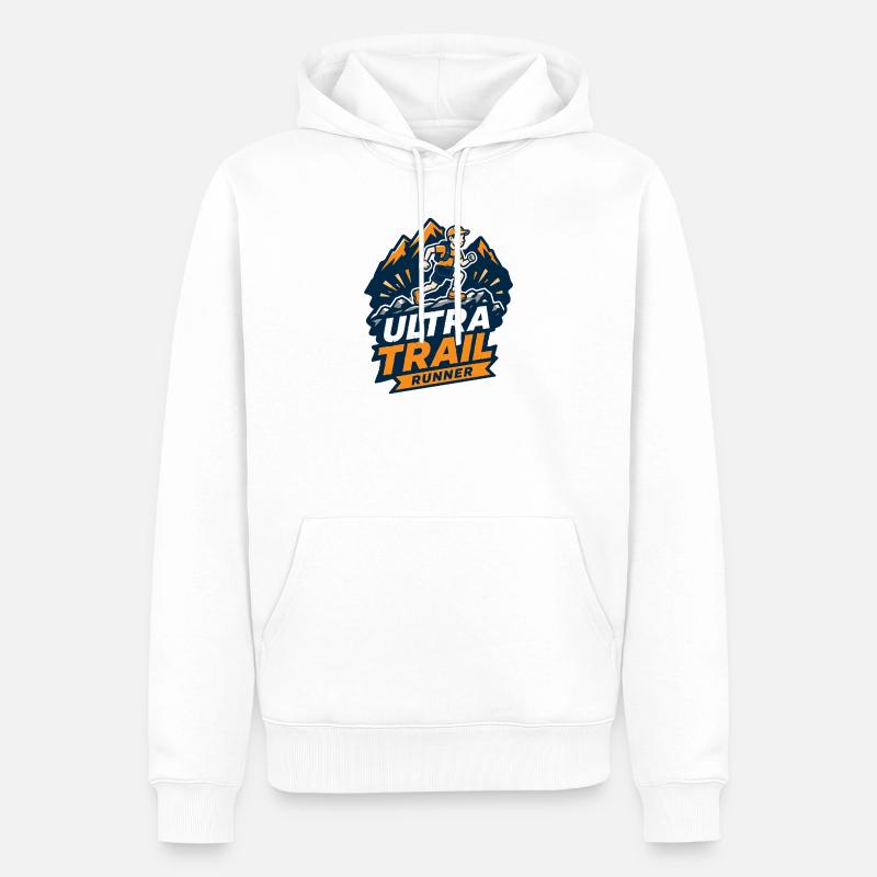 Coureur d’ultra-trail - Sweat à capuche Premium bio Homme - blanc