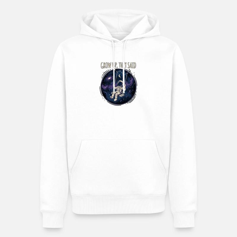 Grandis un peu, disaient - Sweat à capuche Premium bio Homme - blanc