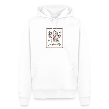 Animaux acceptés - Sweat à capuche Premium bio Homme - blanc - Devant - Nico (187cm)