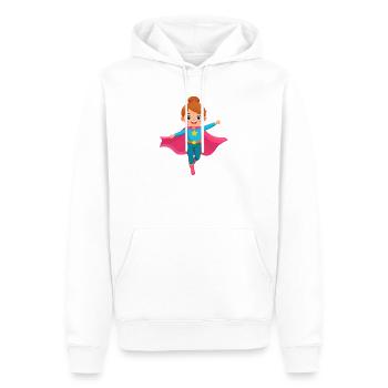 Super-héroïne volante de dessin animé avec une cape violette - Sweat à capuche Premium bio Homme - blanc - Devant - Nico (187cm)