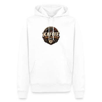Kaffee angetrieben - Kaffee T-Shirt - Männer Premium Bio Hoodie - Weiß - Vorne - Nico (187cm)