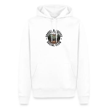 Gravel & Coffee Club - Männer Premium Bio Hoodie - Weiß - Vorne - Nico (187cm)