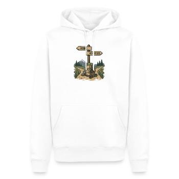 Randonnée - Aventure en plein air - Sweat à capuche Premium bio Homme - blanc - Devant - Nico (187cm)