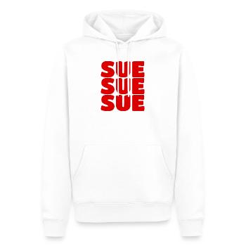 Sue Sue Sue - Sweat à capuche Premium bio Homme - blanc - Devant - Nico (187cm)