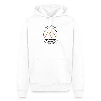 Haute saison : Trouvez votre thème du sommet - Sweat à capuche Premium bio Homme - blanc - Devant - Nico (187cm)