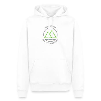 Haute saison Posséder les montagnes Vert/Gris - Sweat à capuche Premium bio Homme - blanc - Devant - Nico (187cm)