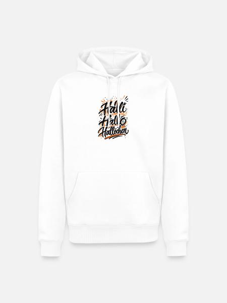 Hallöchen lustiger Spruch - Männer Premium Bio Hoodie - Weiß