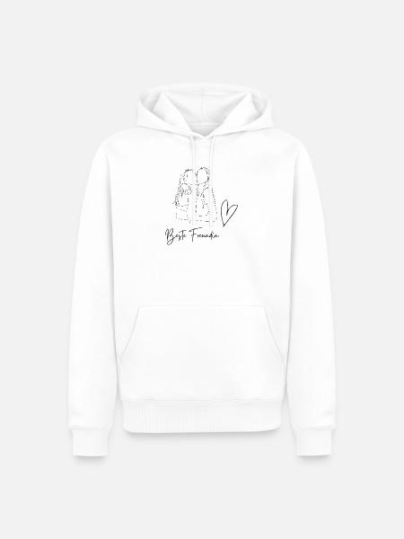 Minimalistiches Design - Männer Premium Bio Hoodie - Weiß