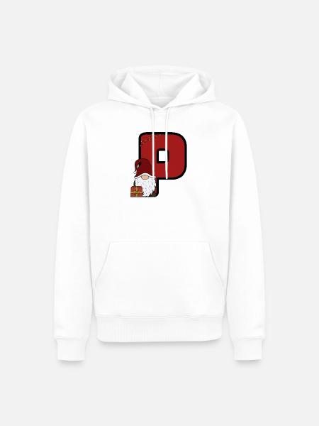 P mit Santa: Festlicher Weihnachtsgruß - Männer Premium Bio Hoodie - Weiß