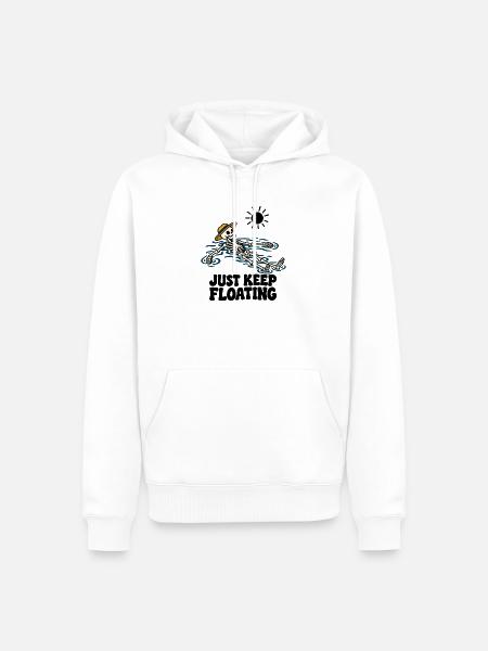 Just Keep Float Skelett sommer lustiger Spruch - Männer Premium Bio Hoodie - Weiß