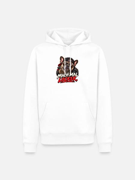 Mach mal locker – Coole Bulldogge - Männer Premium Bio Hoodie - Weiß