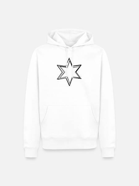 Ausstecher handgezeichnet - Männer Premium Bio Hoodie - Weiß
