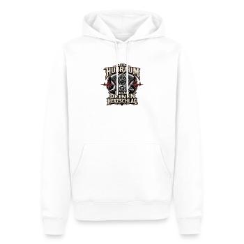Trike Hubraum Biker Spruch - Männer Premium Bio Hoodie - Weiß - Vorne - Nico (187cm)
