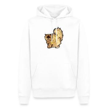 Grumpy Fluffy Cat Aquarell - Männer Premium Bio Hoodie - Weiß - Vorne - Nico (187cm)