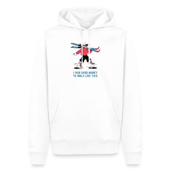 I Paid Good Money To Walk Like This – Ski Shirt - Männer Premium Bio Hoodie - Weiß - Vorne - Nico (187cm)