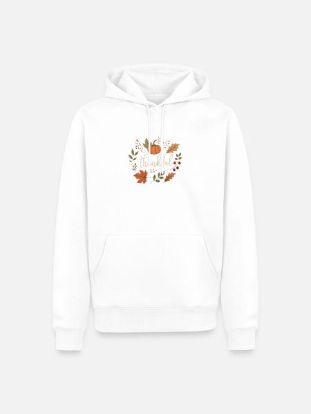 Kürbis Botanisches Herbst Design - Männer Premium Bio Hoodie - Weiß