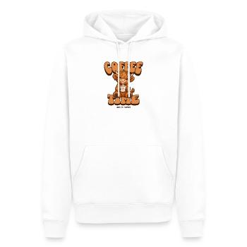 Süßes Hochlandrind Kaffee T-Shirt – Coffee Time - Männer Premium Bio Hoodie - Weiß - Vorne - Nico (187cm)