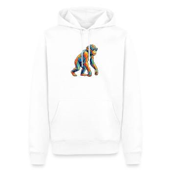 Poly Stil Affe - Männer Premium Bio Hoodie - Weiß - Vorne - Nico (187cm)
