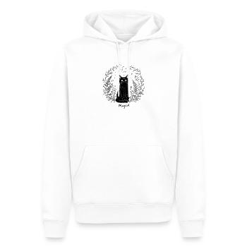 Schwarze Katze Magical Mond Mystisch Cottagecore - Männer Premium Bio Hoodie - Weiß - Vorne - Nico (187cm)