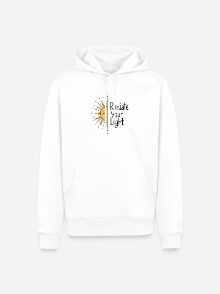 Sonne Spirituell Spruch - Männer Premium Bio Hoodie - Weiß